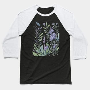 Lilac Wildflowers Watercolor Baseball T-Shirt